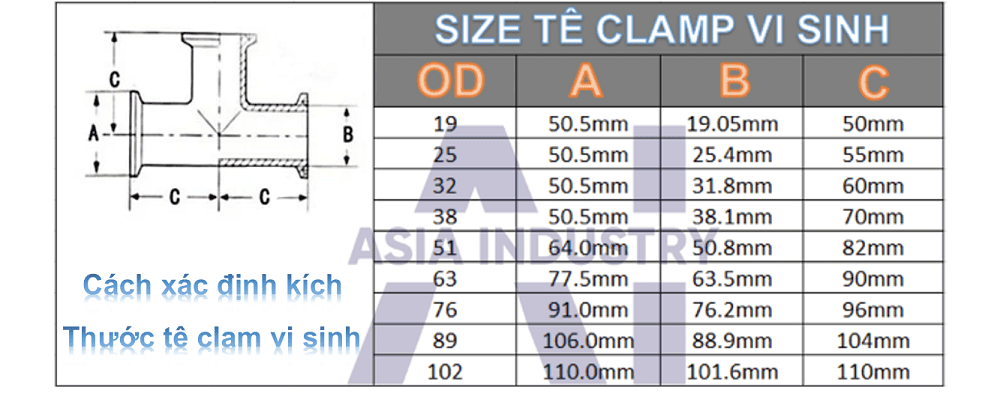 tê vi sinh nối clamp 3