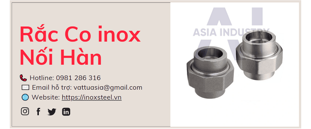 rắc co inox nối hàn 1 