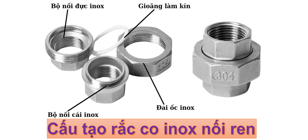 rắc co inox nối ren 2