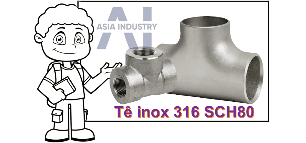 tê inox 316 SCH80 1