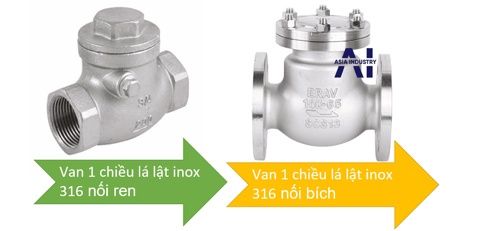van 1 chiều lá lật inox 316 3