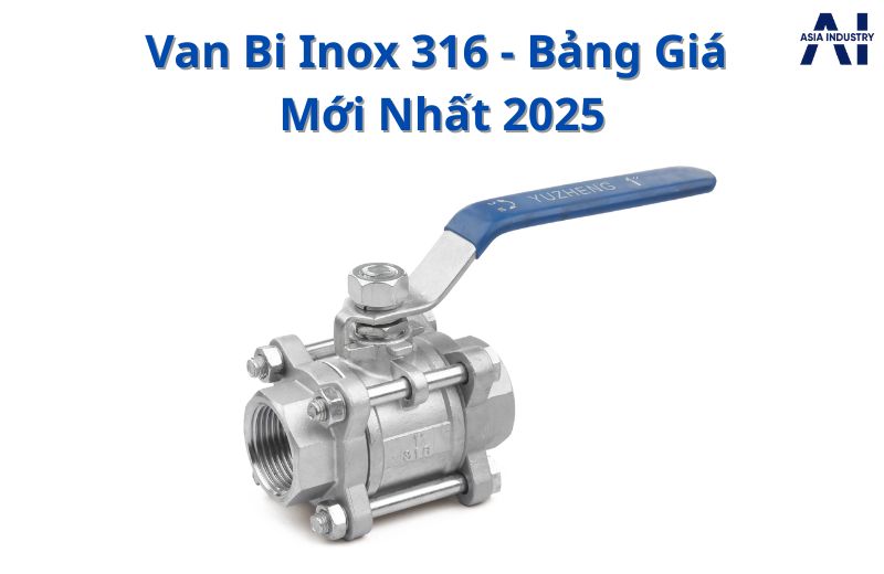 Van bi inox 316 tay gạt, tay quay, nối ren, mặt bích và bảng giá 2025