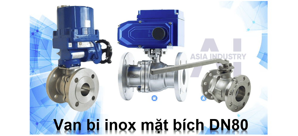 van bi inox mặt bích DN80 1