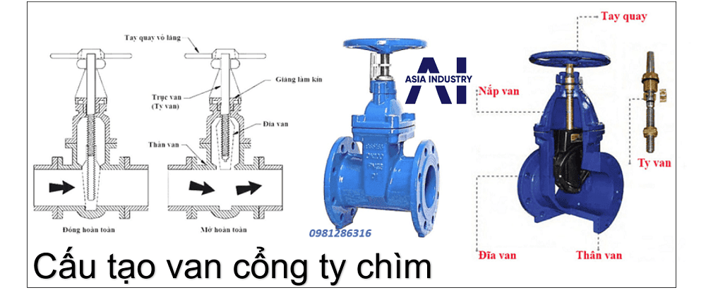van cổng ty chìm DN100 2