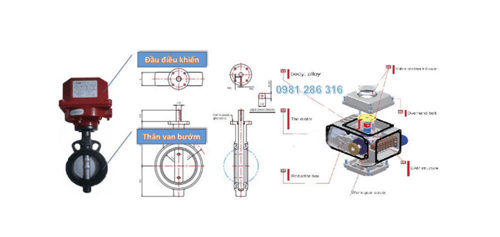 van bướm điều khiển điện 24v 2