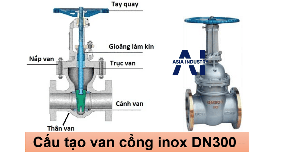 Van cổng inox DN300 1