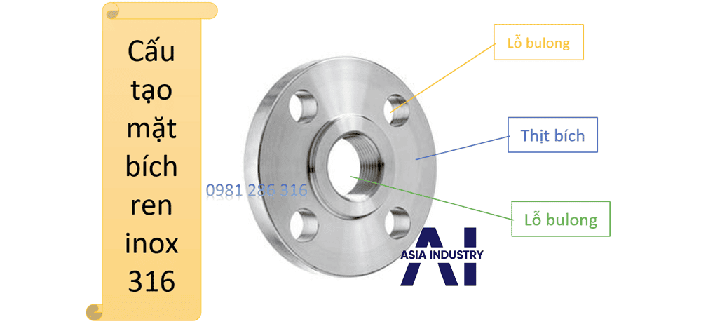 mặt bích ren inox 316 1
