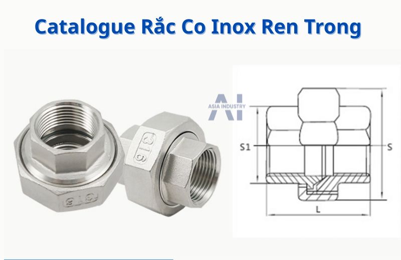 Catalogue Rắc co inox ren trong