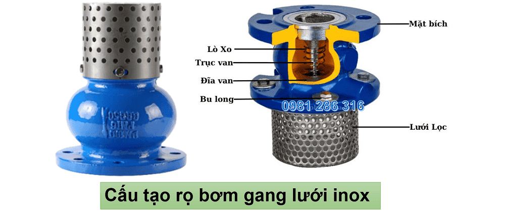 rọ bơm gang lưới inox 2