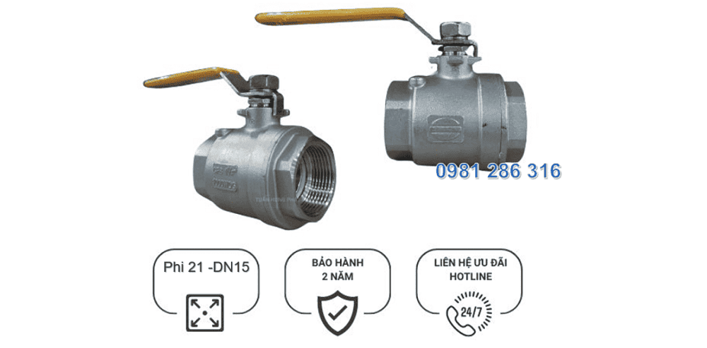 van bi inox 304 phi 21 3