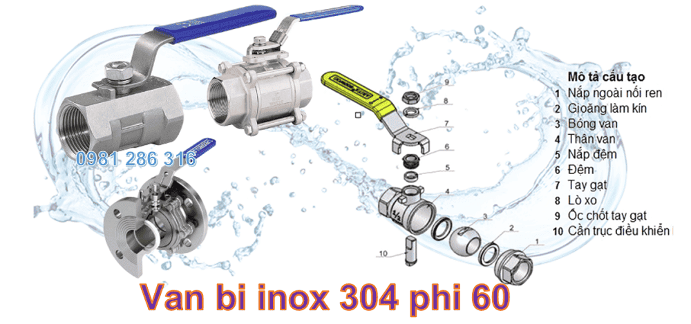 Van bi inox 304 phi 60 1 van bi inox 304 phi 60 1