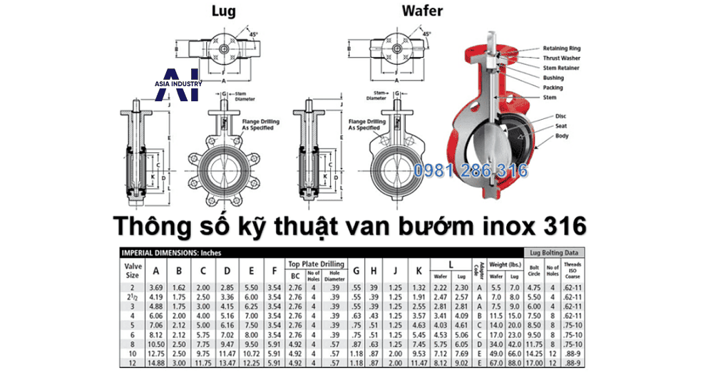 van bướm inox 316 3