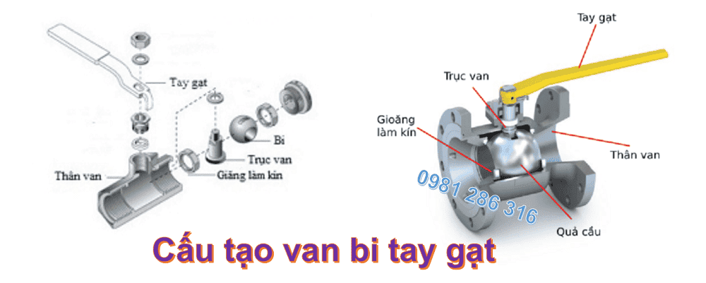 van bi tay gạt inox 304 DN50 2