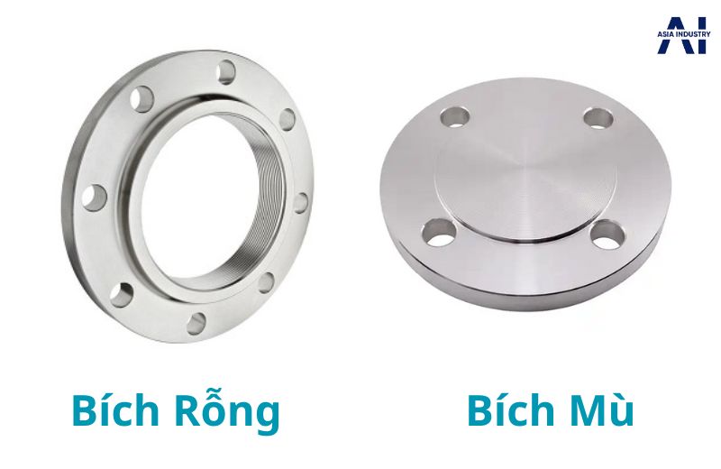 Phân loại theo chức năng có 2 loại: mặt bích mù và mặt bích rỗng