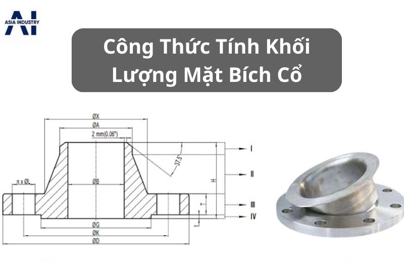 Công thức tính khối lượng mặt bích cổ 