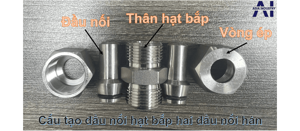 đầu nối thẳng hạt bắp hai đầu nối hàn 5