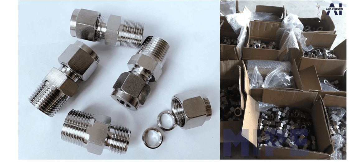 Đầu nối thẳng siết ống mềm inox 3