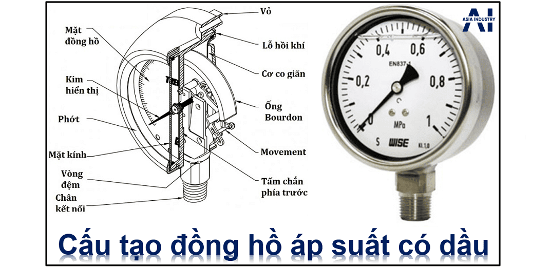 Đồng hồ áp suất có dầu 2