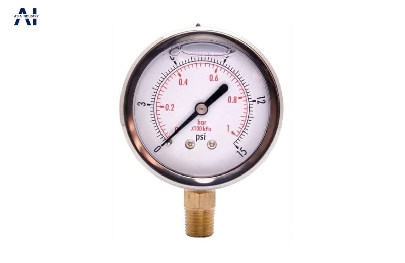 Các loại đồng hồ đo áp suất phổ biến nhất hiện nay 2 dong ho ap suat co dau chong rung trong he thong may nen khi
